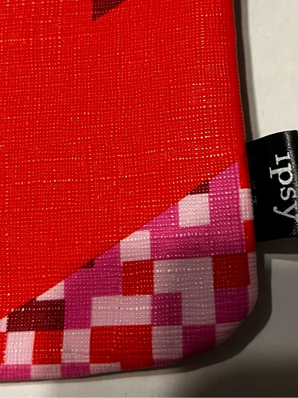Red Geometric Zip Pouch - Women Bags